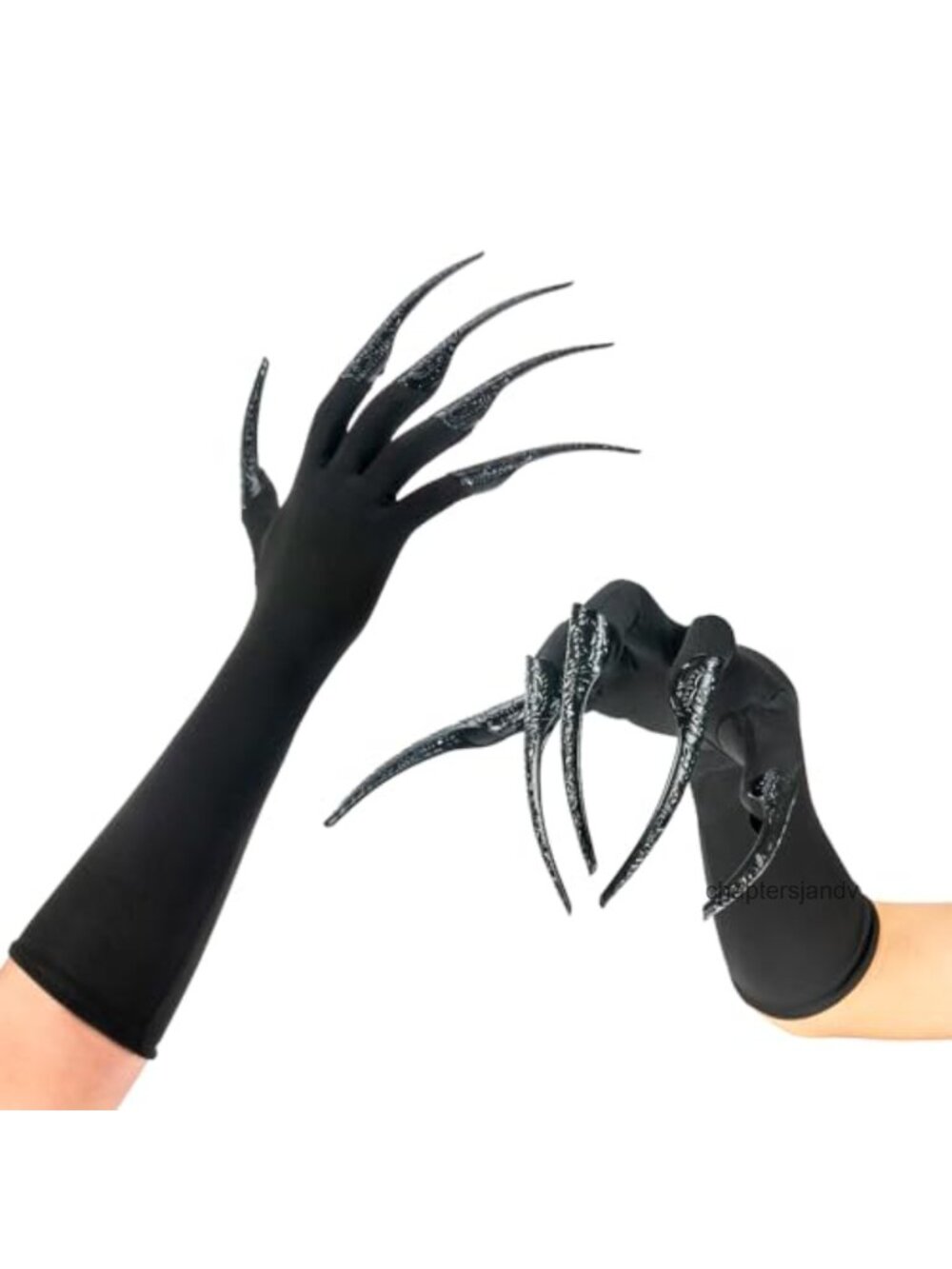 Long Finger Claw Gloves with 10pcs Claws Zinc Alloy Cosplay Costume Accessories